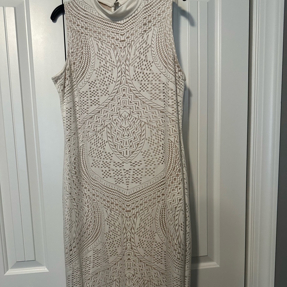 Elegant Cream Sleeveless Dress
